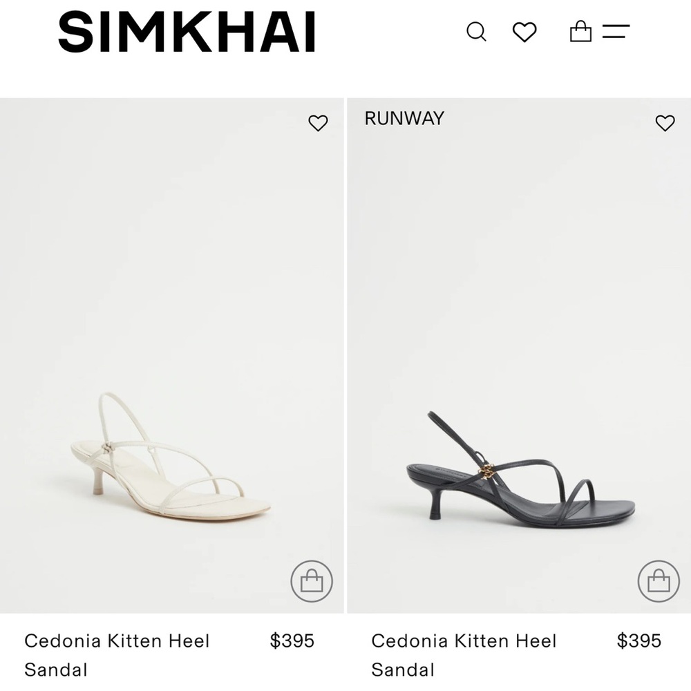 Women's Kitten Heel Sandals - Black and White